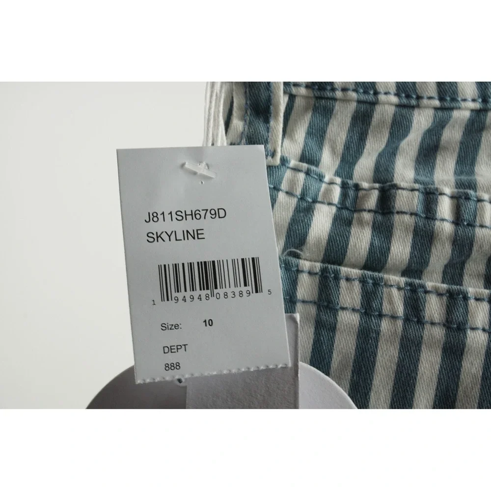New Joes‎ Jeans The Claire High Rise Short Girls Sz 10 Skyline White Teal Stripe